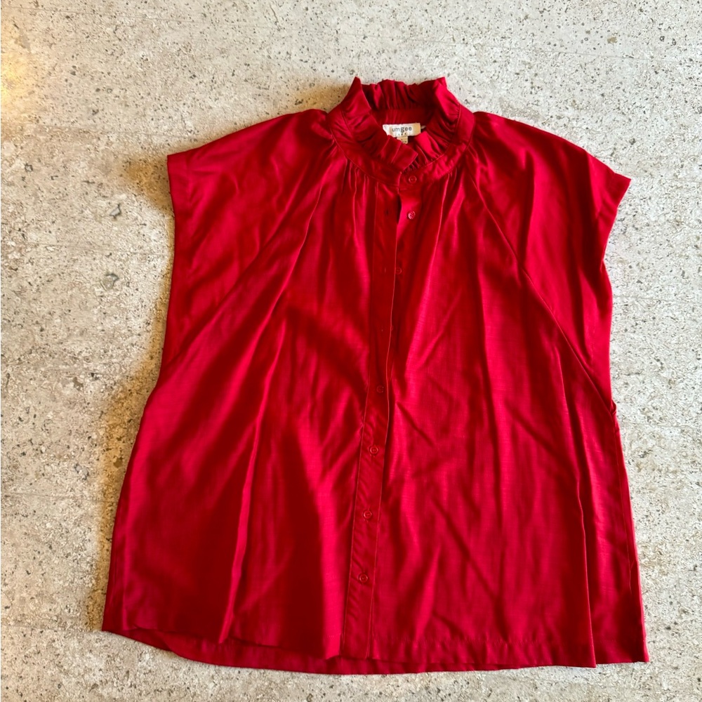 Umgee high neck red blouse